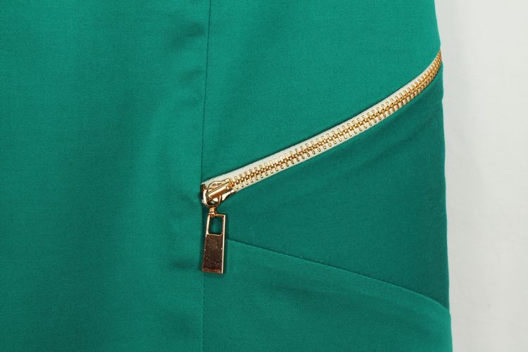 SK-117 กระโปรงแฟชั่น&ทำงาน ทรงสอบ ผ้าคอตต้อนญี่ปุ่นผสมสเปนเดกสีเขียว Deep Sea