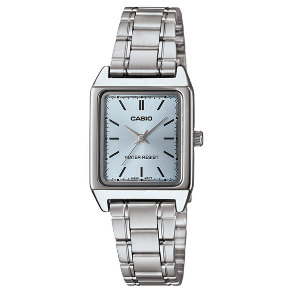 CASIO Standard รุ่น LTP-V007D-2EUDF สีเงิน หน้าจอฟ้า สินค้าของเเท้ รับประกันศูนย์ CMG