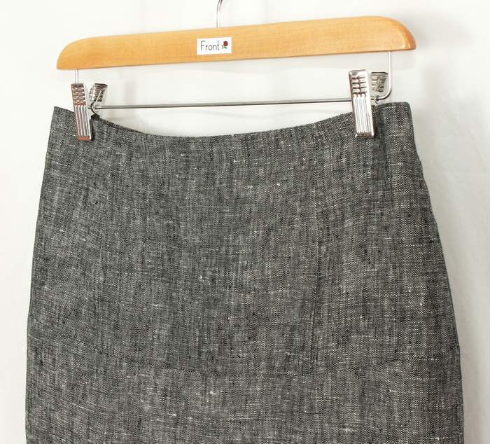 SK-221 กระโปรงแฟชั่น&ทำงาน ทรงย้วย ผ้าลินินญี่ปุ่นเชมเบ้ โทนดำ