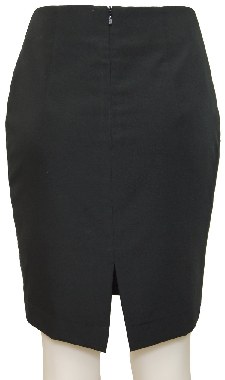 SK-083 กระโปรงทรงสอบ ผ้าคอตต้อนญี่ปุ่นผสมสเปนเดกสีดำ กระโปรงเย็บพับสลับซ้อนกัน 3 ชิ้น