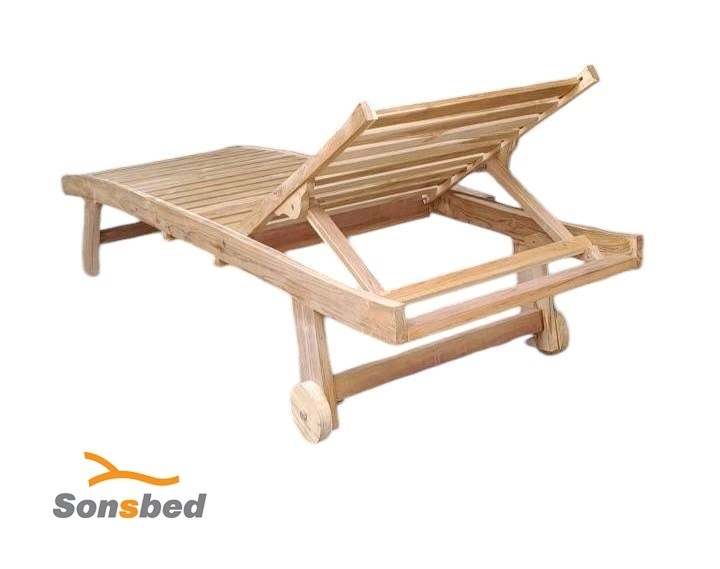 เตียงอาบแดดไม้สัก รุ่น SUNBED NATURAL พร้อมถาด