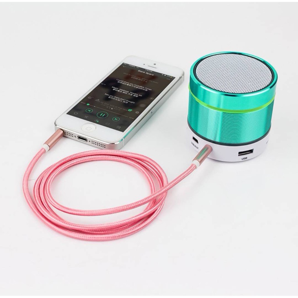 สาย Aux แบบเชือกถัก 3.5 mm เสียงสเตอริโอ ยาว 1 เมตร คุณภาพสูง เหนียวทน