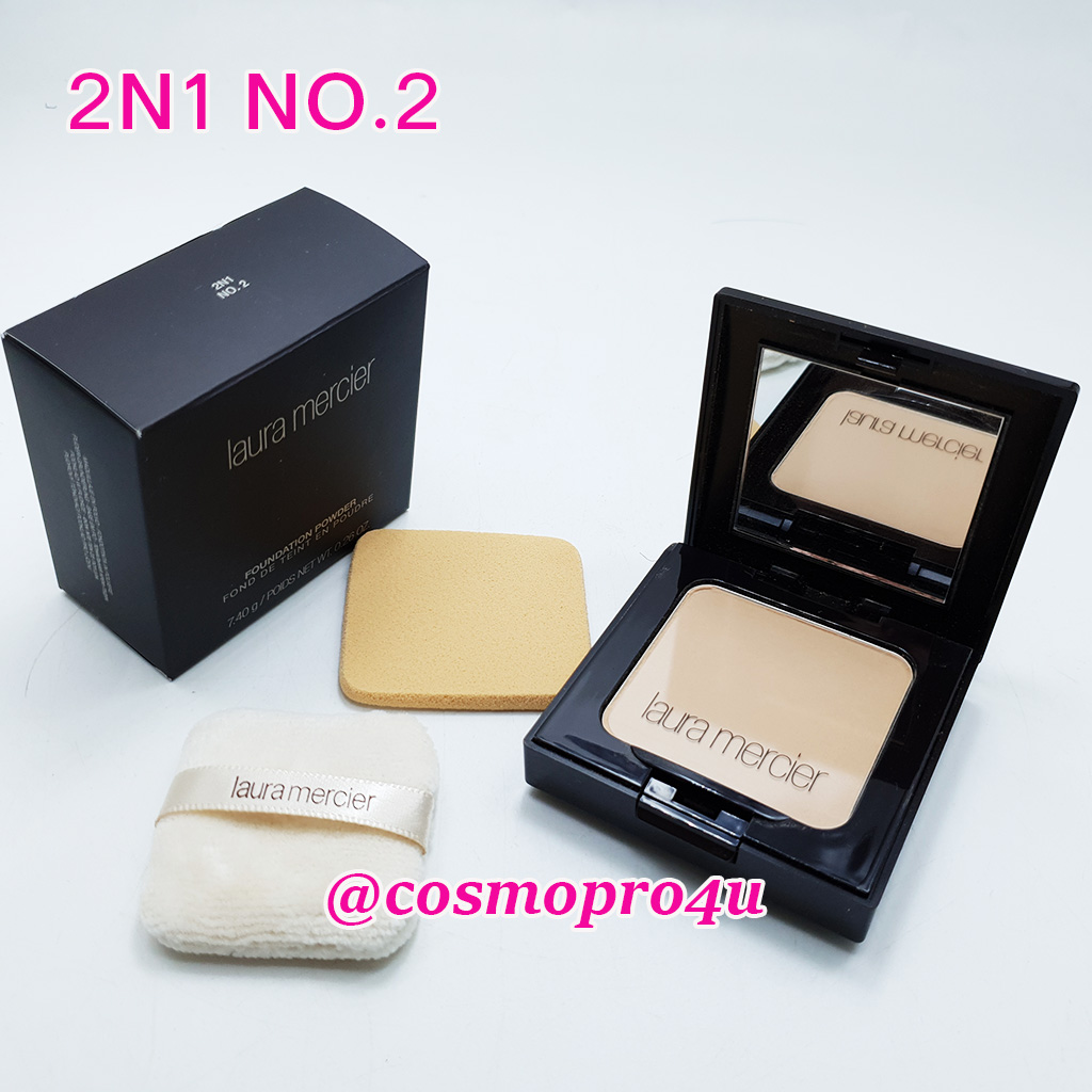 (เลือกเบอร์) แป้ง Laura Mercier Foundation Powder 7.4g แป้งผสมรองพื้น มี2พัฟ