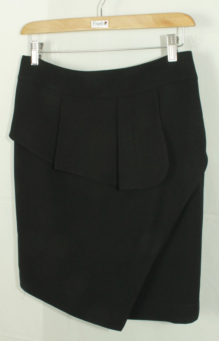 SK-173 กระโปรงแฟชั่น&ทำงาน ทรงสอบ ผ้า CHANEL สีดำ