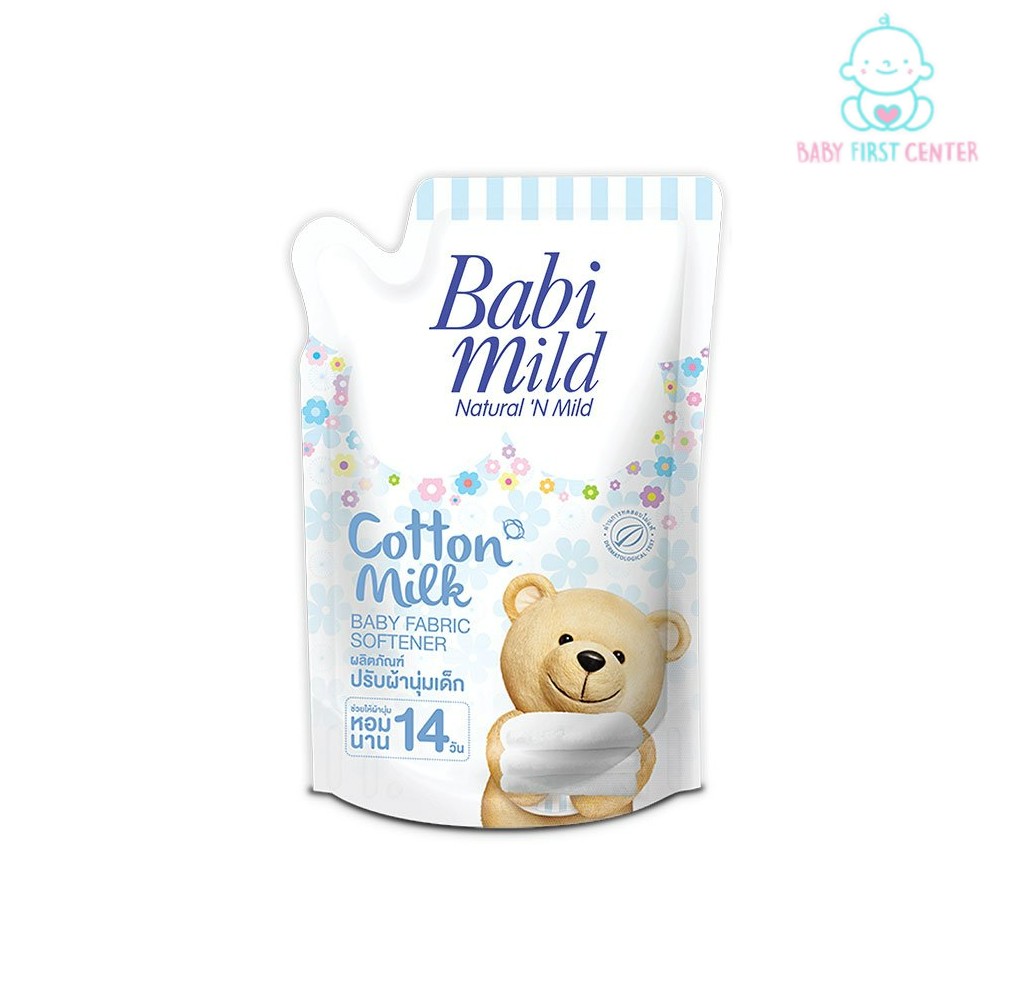 Babi mild เบบี้มายด์ น้ำยาปรับผ้านุ่มเด็ก กลิ่นคอตตอนมิลค์ ชนิดเติม 1500 มล.