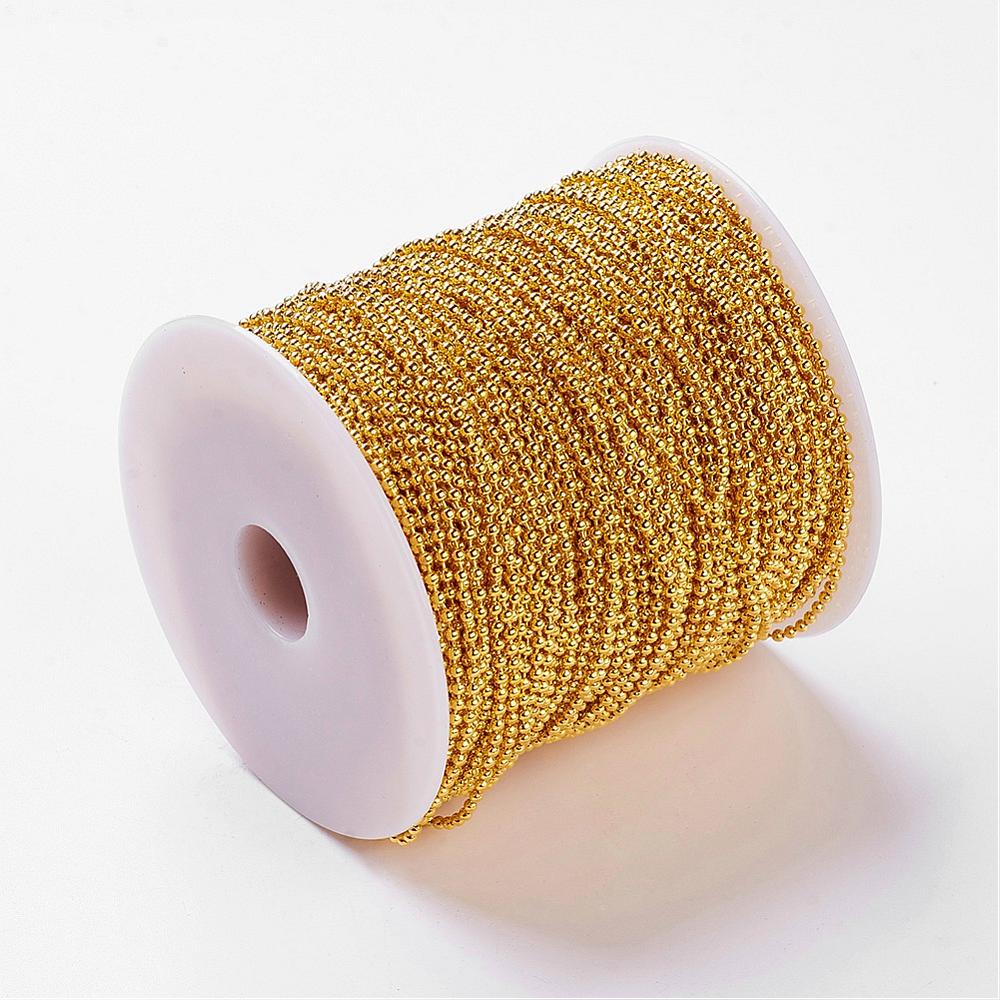 โซ่ไข่ปลาสีทอง(สว่าง) ขนาด 3.2 มม. ยาว 50 เมตร พรีออเดอร์