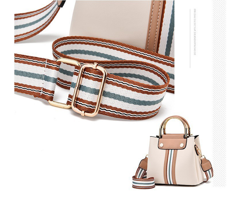 BAG-001 กระเป๋าถือแฟชั่นพร้อมสายสะพายสำหรับคุณผู้หญิง สีขาวออฟไวท์