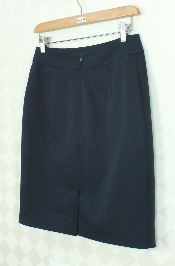 SK-253 กระโปรงแฟชั่น&ทำงาน ทรงสอบป้ายซ้อนกันผ้าญี่ปุ่นสีน้ำเงิน