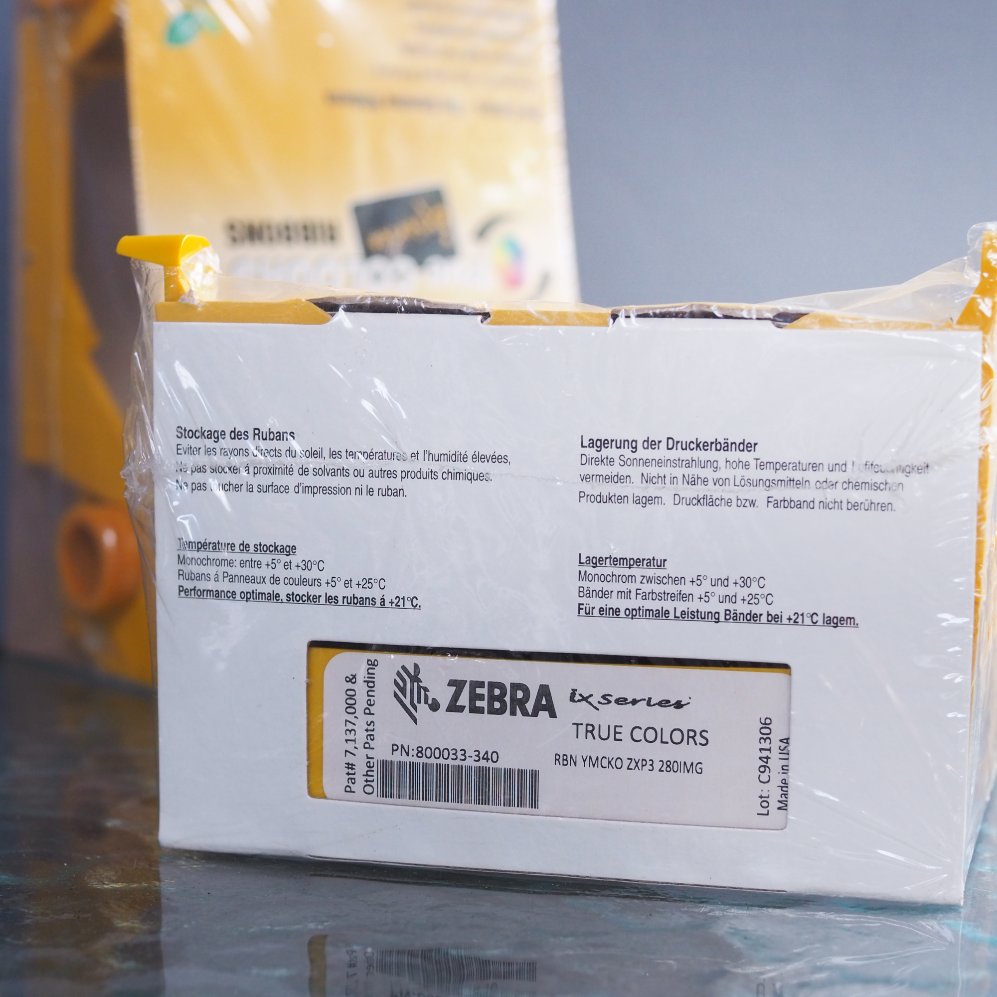 ZEBRA 800033-340 ริบบอนสี Color ribbon YMCKO 280 Print ใช้สำหรับเครื่องพิมพ์บัตร ZEBRA ZXP3 Ribbon ZXP Series3 แทน 800033-840