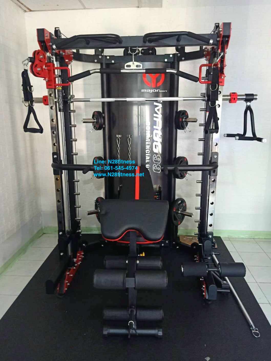 สมิทแมชชีน Smith Machine Imagg97 + ม้านั่งms-825 + แผ่นน้ำหนัก 50 kg