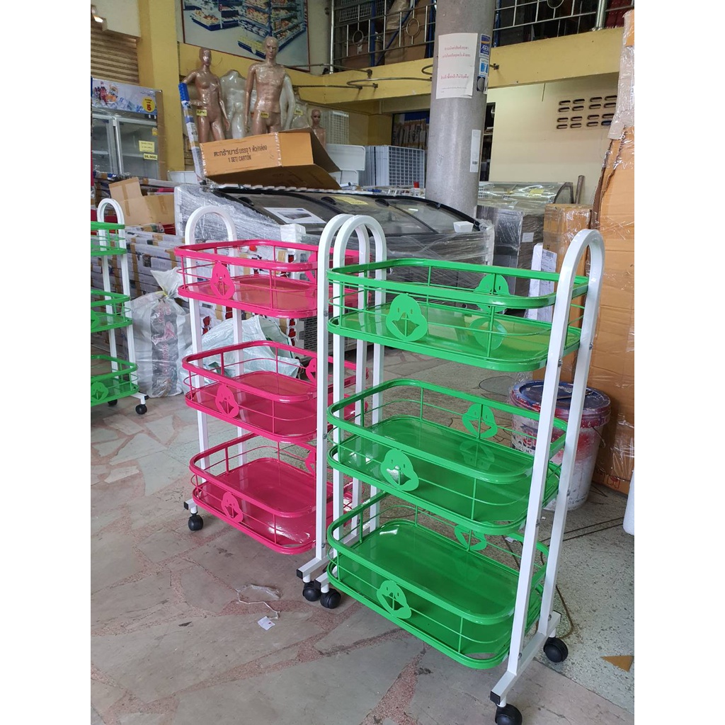 ชั้นวางอเนกประสงค์ รุ่นรั้ว 3ชั้น ขนาด 30x48x93cm. มีล้อเลื่อน ชั้นวางของ ชั้นวาง ชั้นใส่ของ ชั้นมีล้อเลื่อน