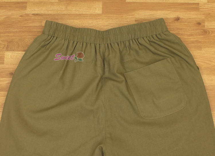 PNTL-002 กางเกงผ้าสี่ส่วนเอวยืด ผ้าคอตต้อนลินิน