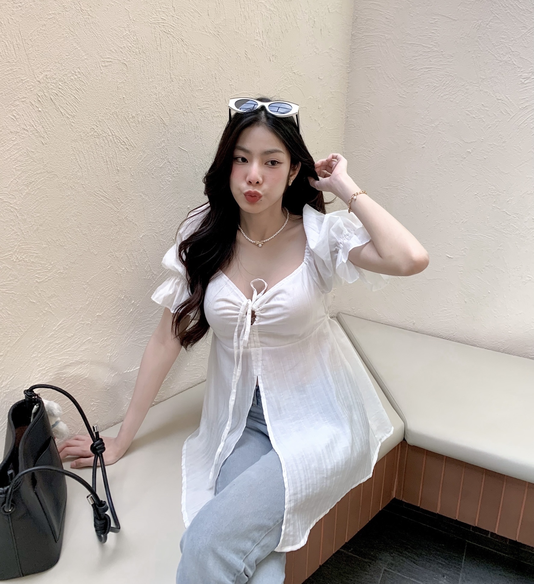 Rosia Blouse 🧀 เสื้อคอเหลี่ยม แขนจั๊มพ์