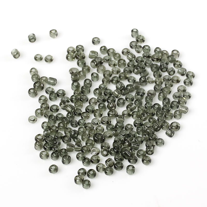 Seed beads ลูกปัดแก้วเม็ดเล็ก 8/0 ขนาด 3x2mm สีเทาเข้มหนัก 450 กรัม (ประมาณ 12900 เม็ด)