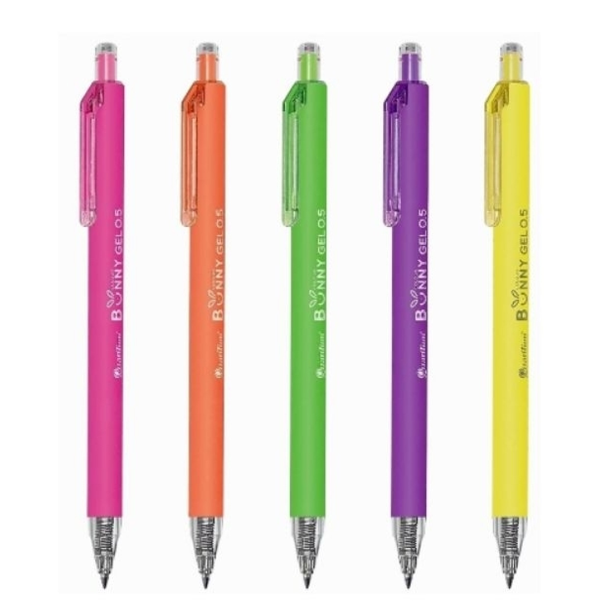 ปากกาเจล Quantum รุ่น Bunny Neon สีนีออน สีสะท้อนแสง หัวปากกา 0.5 มม. สีตามด้าม