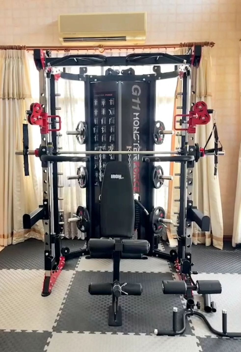สมิทแมชชีน Smith Machine Monster Force G11+ม้านั่ง204+แผ่นน้ำหนัก 50 kg