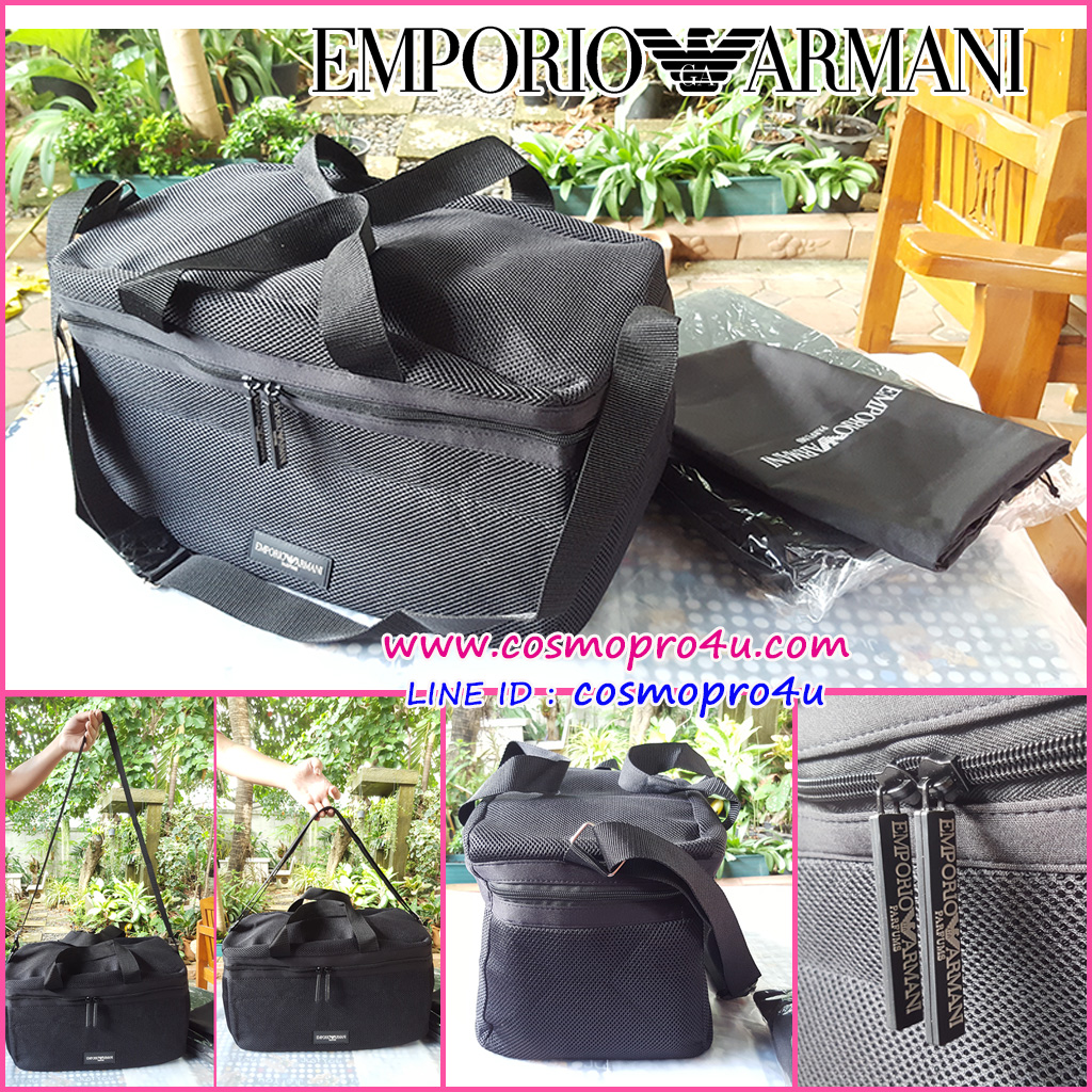 กระเป๋าอาร์มานี่ EMPORIO ARMANI ใบใหญ่สีดำ เนื้อนิ่มลายdiamo น้ำหนักเบามาก พรีเมี่ยมจากน้ำหอม สายสะพายปรับความยาวได้ 15x8x8 นิ้ว พร้อมถุงผ้า