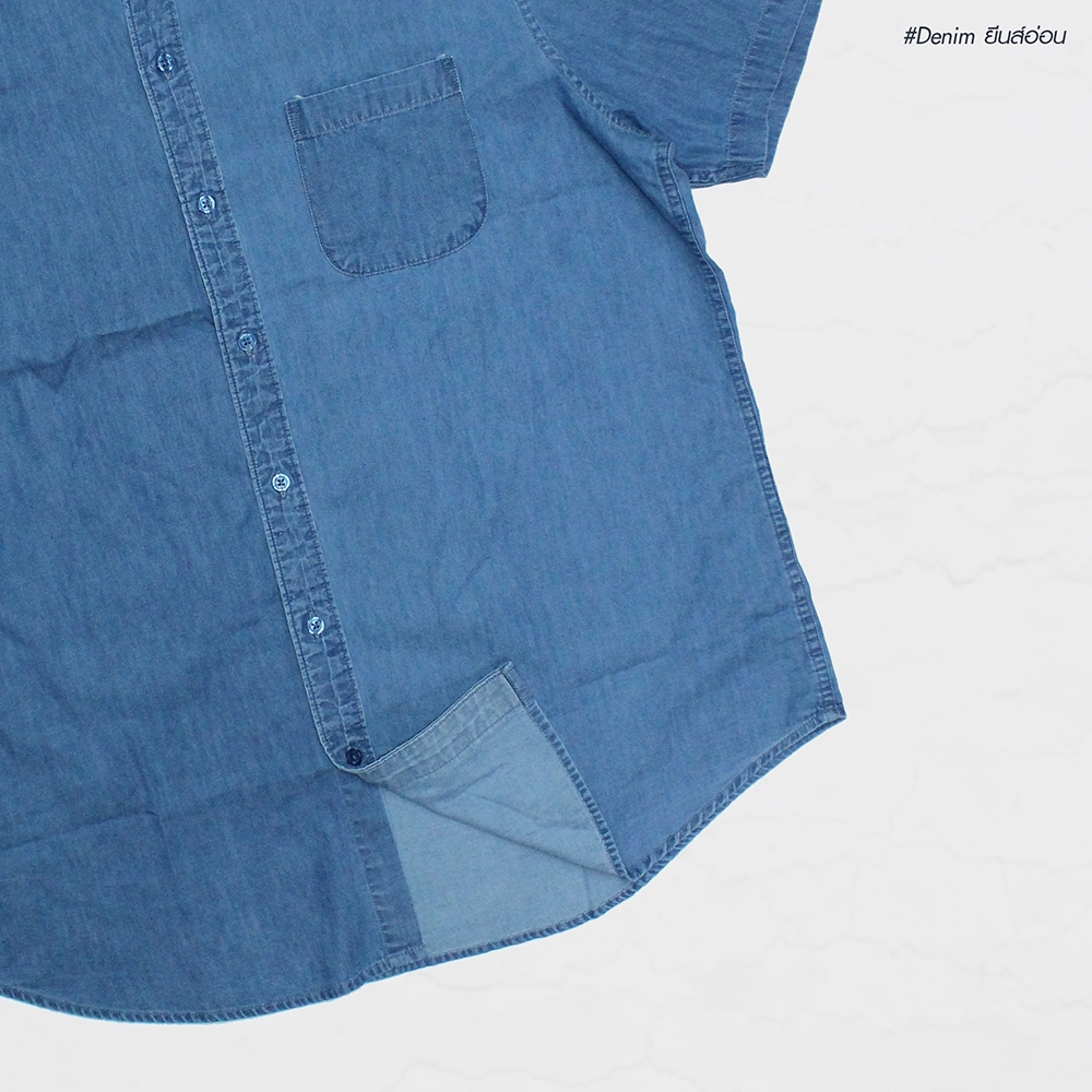 เสื้อเชิ้ตยีนส์ by Changyim 2XL-4XL สีอ่อน ผู้ชายอ้วน ไซต์ใหญ่