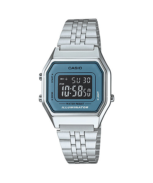 CASIO Standard รุ่น LA680WA-2BDF สีเงิน จอดำ สายสแตนเลส สินค้าของเเท้ รับประกันศูนย์ CMG