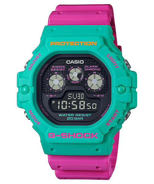 CASIO G-SHOCK รุ่น DW-5900DN-1DR สีเขียว ชมพู สินค้าใหม่ ของแท้ รับประกันศูนย์ CMG สำเนา