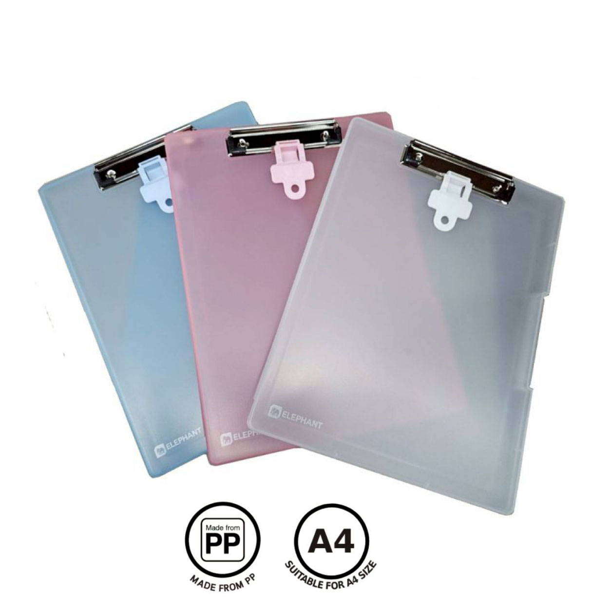 ตราช้าง Elephant แฟ้มกล่องคลิปบอร์ด ขนาด A4 หนา 2 ซม. เก็บเอกสารและรองเขียน สีขาว