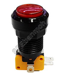 PBS-30-2 สวิทช์ตู้เกมส์ (Big Bulb button switch) ∅24mm 16A 250VAC สีแดง (Red)