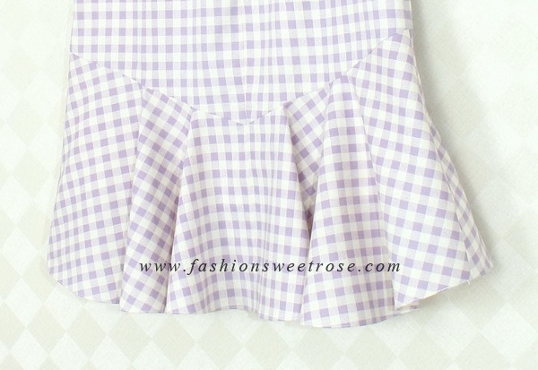 SK-379 กระโปรงแฟชั่น&ทำงาน ทรงย้วย ผ้าคอตต้อนลินินญี่ปุ่น ลายสก๊อต โทนม่วง