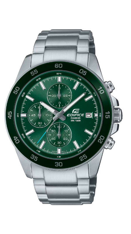 CASIO EDIFICE รุ่น EFR-526D-3AVUDF สีเงิน หน้าปัดเขียว สินค้าใหม่ ของเเท้ ประกันศูนย์ CMG