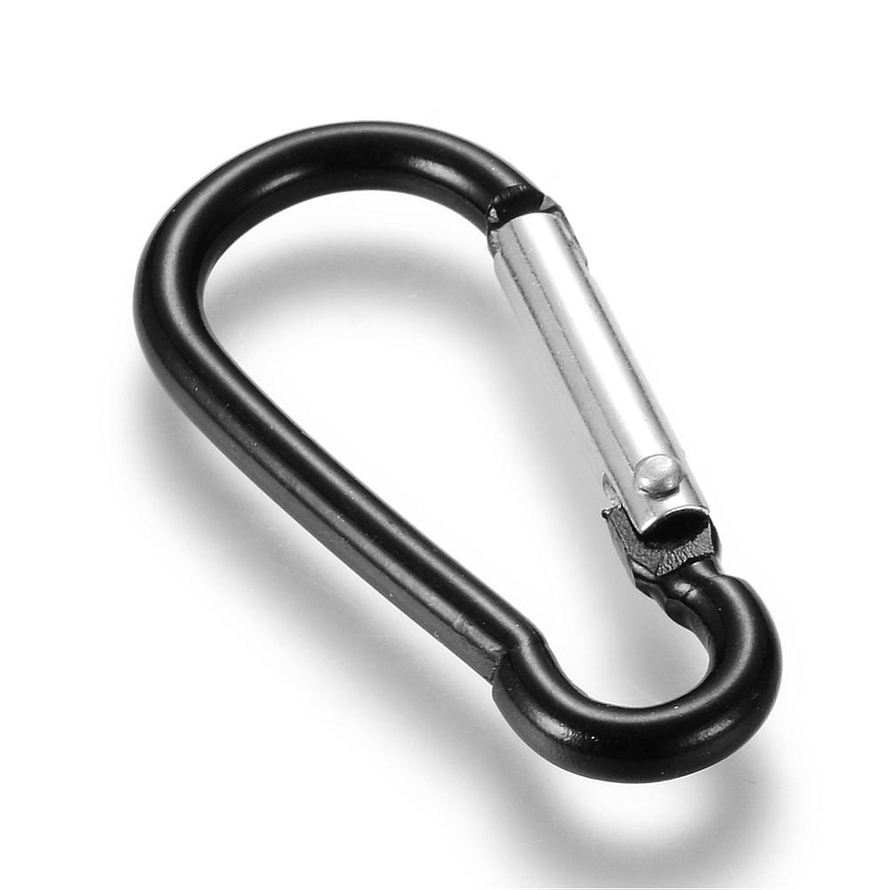 5 ชิ้น ห่วงกุญแจคาราไบเนอร์ วัสดุอลูมิเนียม+เหล็ก ขนาด 48~48.5x22.5~23x6mm มี 2 สี