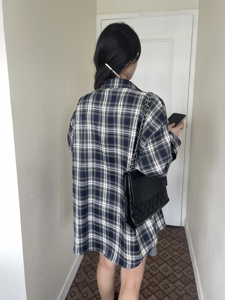 NEW GRID oversize shirt เชิ้ตลายสก็อต