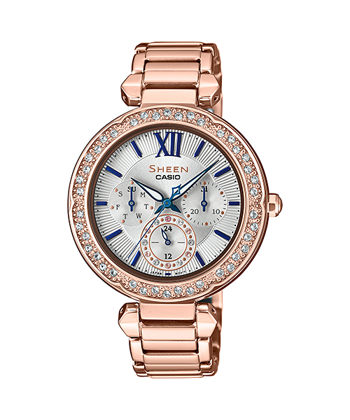 CASIO SHEEN รุ่น SHE-3061PG-7BUDF สายสแตนเลส สีพิ้งค์โกลด์ สินค้าของเเท้ รับประกันศูนย์ CMG
