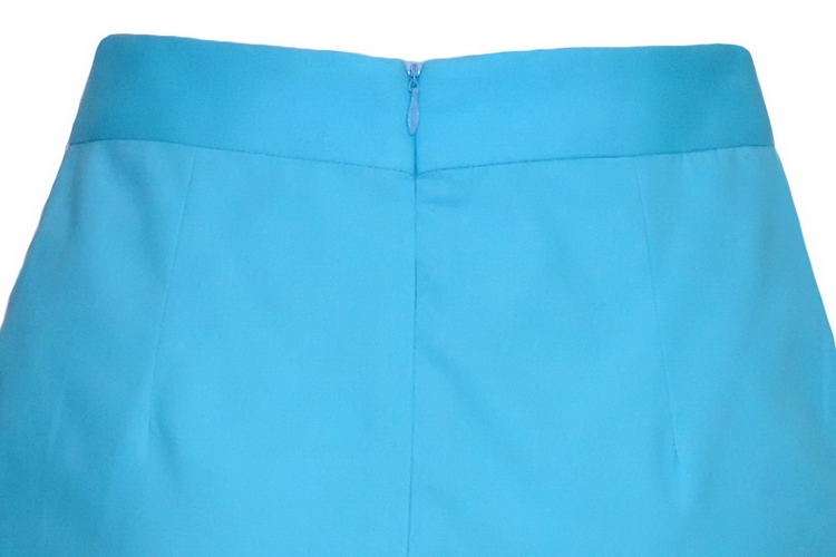 SK-087 กระโปรงแฟชั่น กระโปรงตัดต่อ ผ้าคอตต้อนญี่ปุ่นสีฟ้า