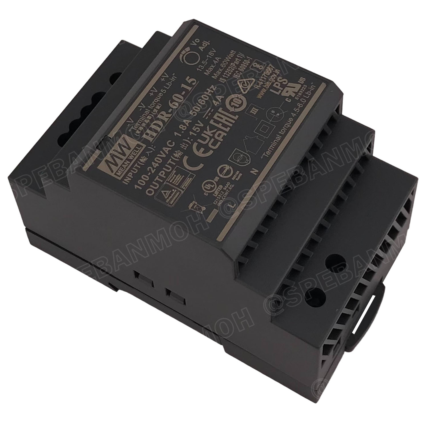 [ 1เครื่อง ] HDR-60-15 พาวเวอร์ซัพพลาย 15V 4A MEAN WELL 60W HDR Ultra Slim Step Shape DIN Rail สวิทชชิ่ง ยึดรางปีกนก INPUT 85-264VAC OUTPUT 15V สวิทชิ่ง เมนเวล 15โวตท์ สำหรับ DIN Rail มีนเวล บอร์ดแปลงไฟ หม้อแปลงไฟ AC to DC