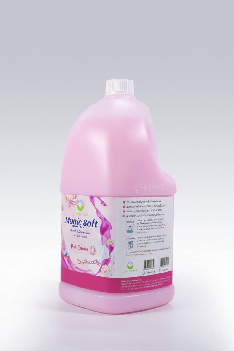 น้ำยาปรับผ้านุ่ม กรีนมายด์ เมจิคซอฟท์ 3.8 ลิตร เพิ่มเสน่ห์ความหอมด้วยเทคโนโลยีแคปซูลล๊อคน้ำหอม กลิ่นหอมสดชื่น ป้องกันกลิ่นอับชื้น