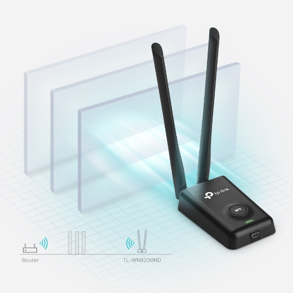 TP-LINK TL-WN8200ND 300Mbps High Power Wireless USB Adapter อุปกรณ์เชื่อมต่อสัญญาณ Wifi รับประกันศูนย์ไทย