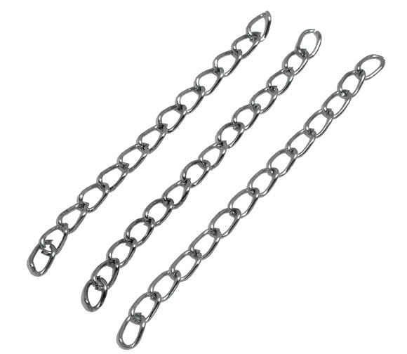 โซ่ต่อความยาว/โซ่ปรับระดับสร้อย เหล็ก สีเงิน ขนาด 50x3mm จำนวน 100 เส้น