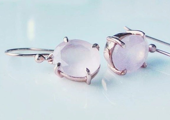 Earring 6 Rose quartz