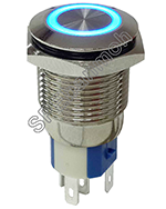 GQ16-E-D สวิทช์เหล็กกดติด-ปล่อยดับ ไฟวงรอบ 220V BLU