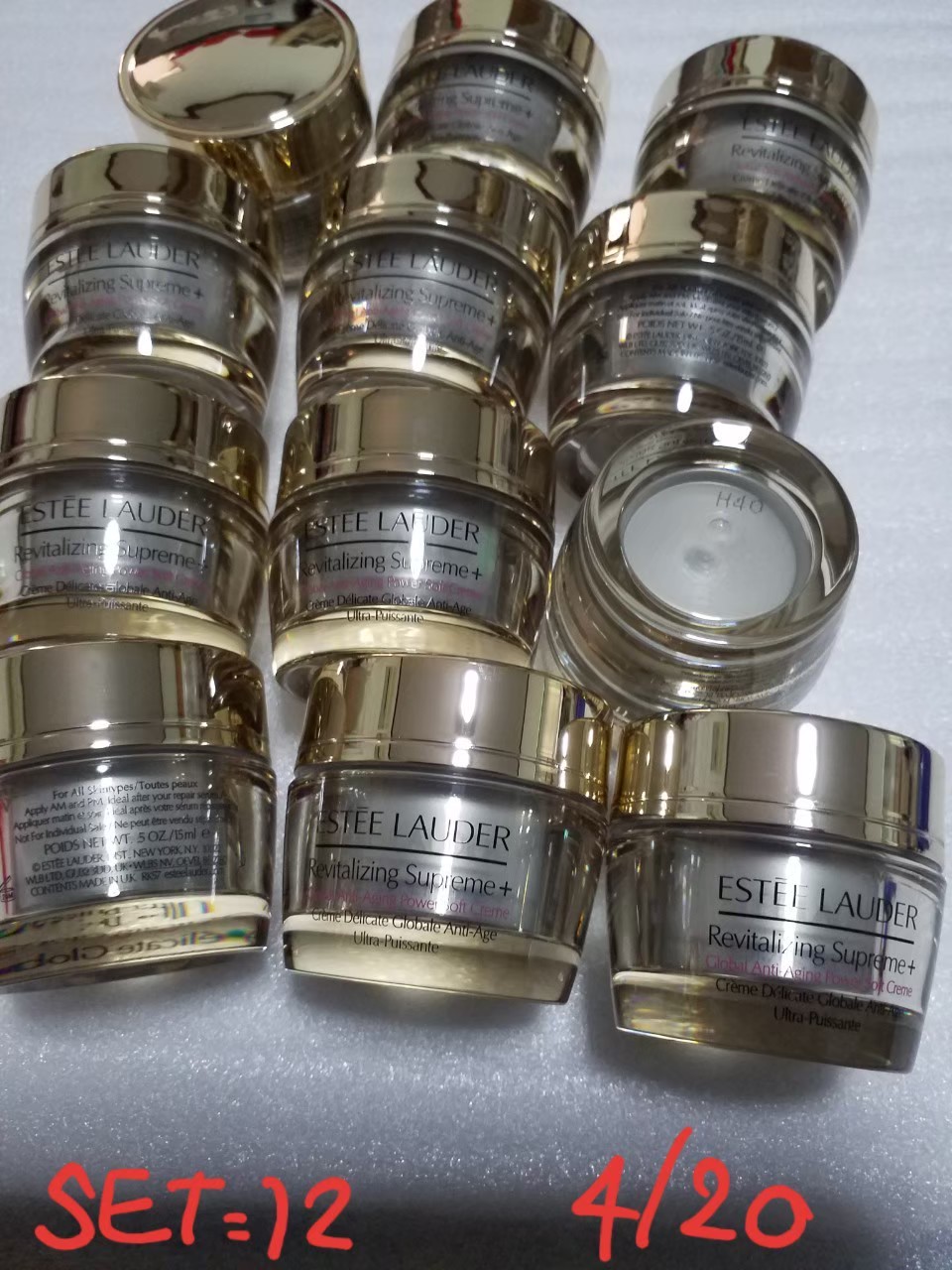 (บำรุงผิวหน้า) เอสเต้ ESTEE LAUDER Revitalizing Supreme + Global Anti Aging Power Soft Creme กระปุกสีทอง 15ml no box เอสเต้ซูพรีม ลดริ้วรอย กระชับผิว
