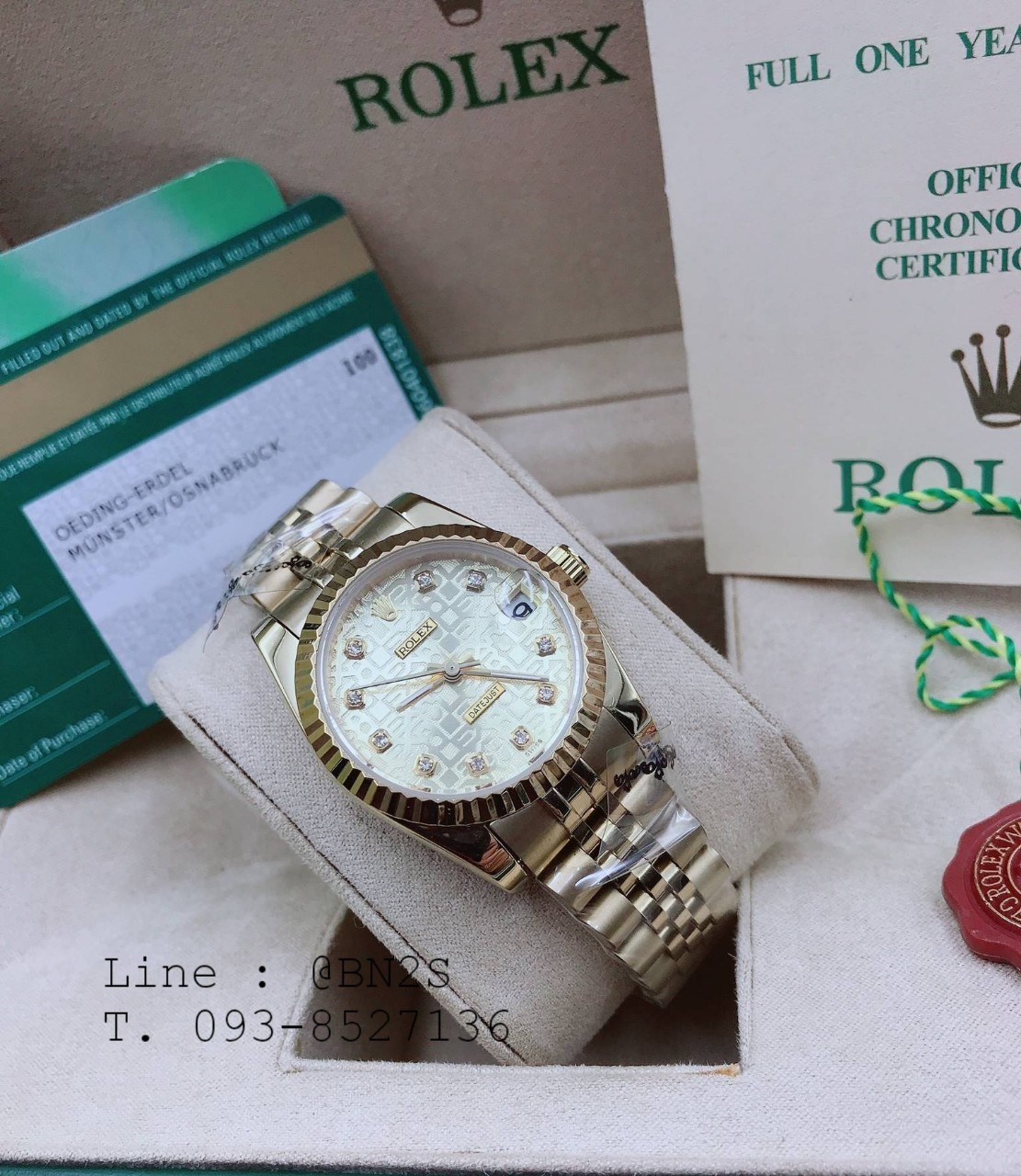 ROLEX DATEJUST Watch หน้าปัดกลม เรือนทอง 31 มม. มาพร้อมกล่องครบชุดตามรูป