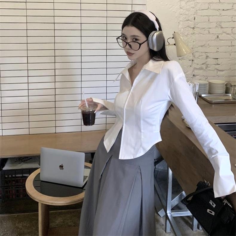 YY Zipper shirt เสื้อเชิ้ตแต่งซิป