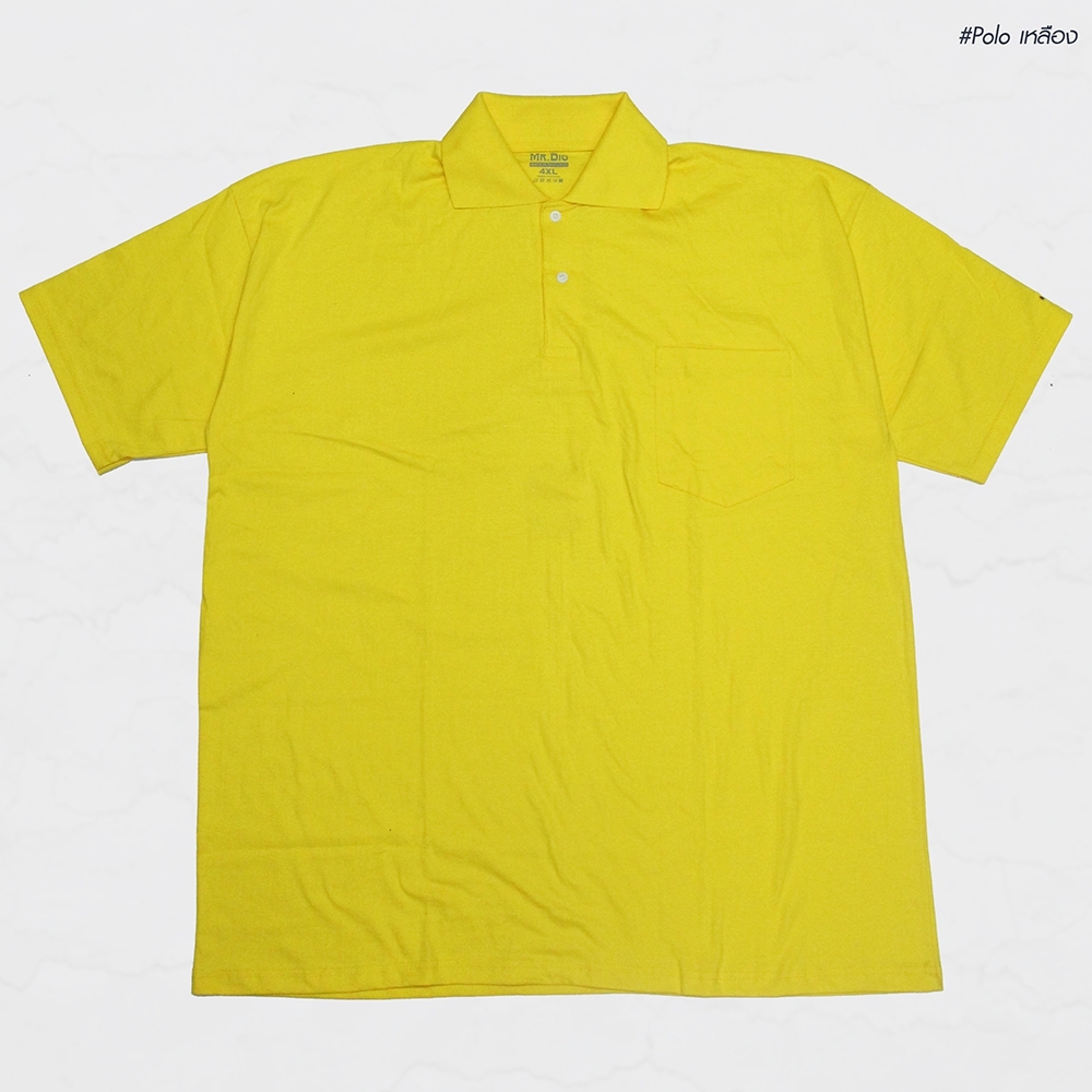 Polo สีเหลืองสด 2 4 6XL ผ้าคัทตอน 100%