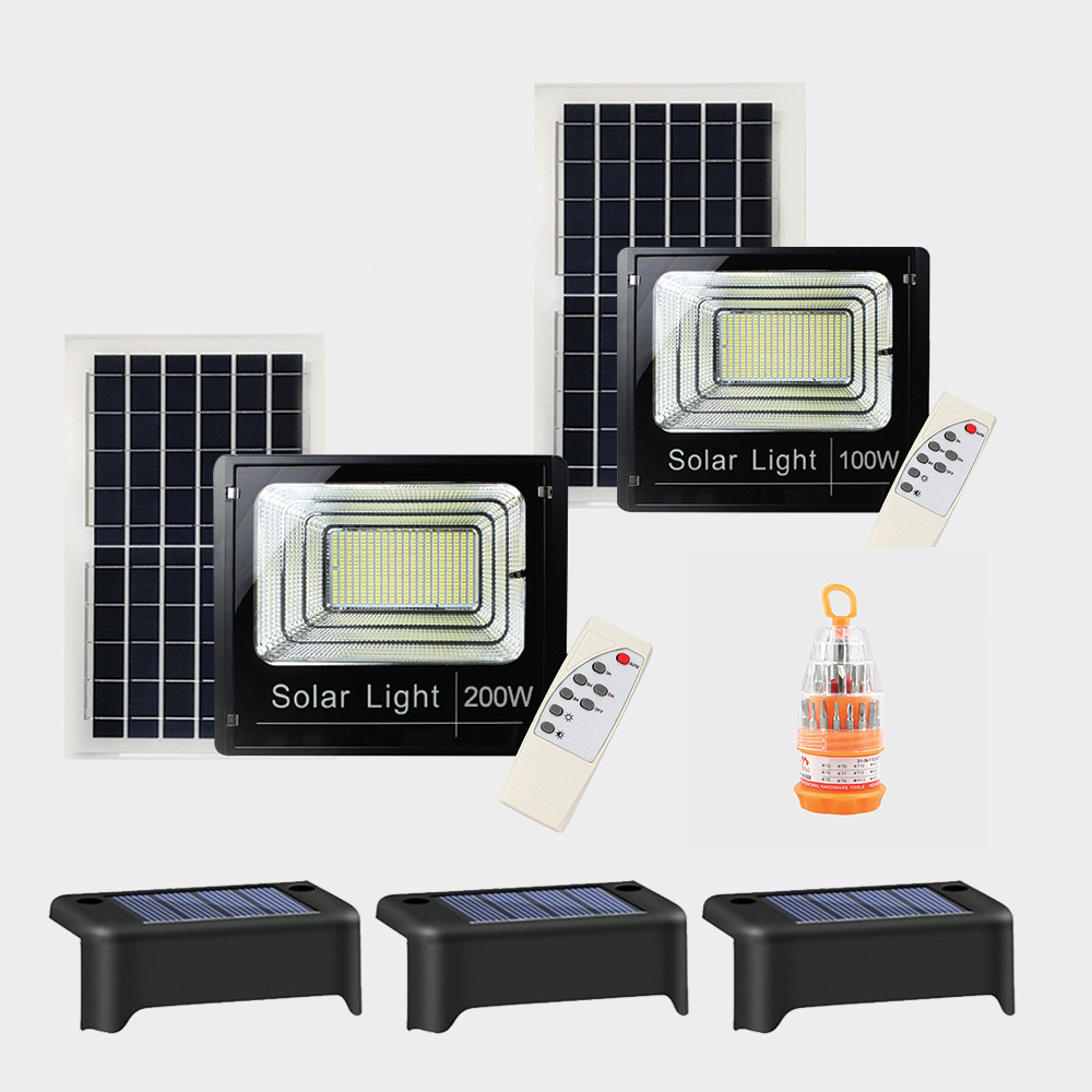 Solar Cell 200W V.3 + Solar Cell 100W V.2 + Step Light + ชุดไขควงส้ม