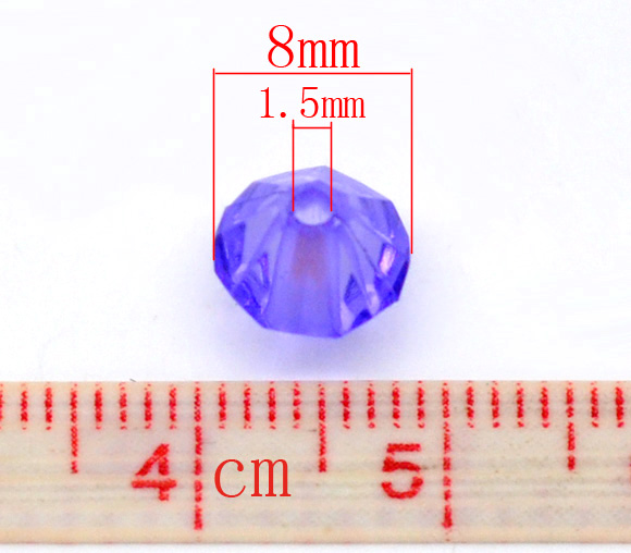 ลูกปัดอะครีลิคไบคอนเหลี่ยมเจีย ขนาด 8x8mm แพ็ค 100 เม็ด