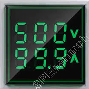 หลอดบอก โวลท์-แอมมิเตอร์ หลอดไฟ AD16-22FVA (สีเขียว-GEN) โวลท์-แอมมิเตอร์ (Volt-Amp Meter) Ø22 mm VAC :60-500V AAC :0-100A