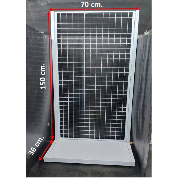 ชั้นแขวนสินค้า 70x150cm. ชั้นแขวนตะขอ ชั้นแขวน hook สแตนตาข่ายแขวนโชว์สินค้า รุ่นมีฐานล่าง แบบด้านเดียว **พร้อมส่ง**