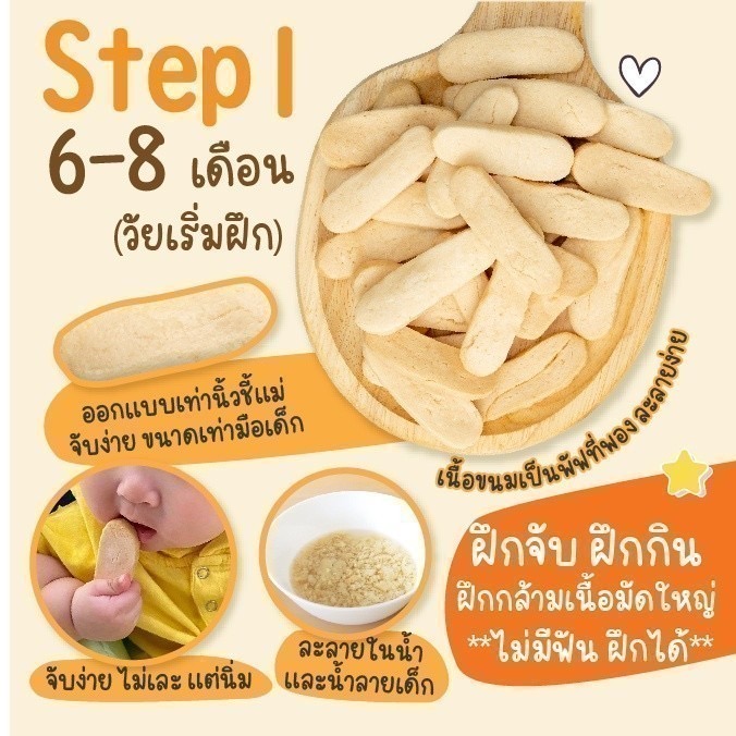Bebekin ขนมเสริมพัฒนาการ ชนิดนุ่ม step1 6-8เดือน