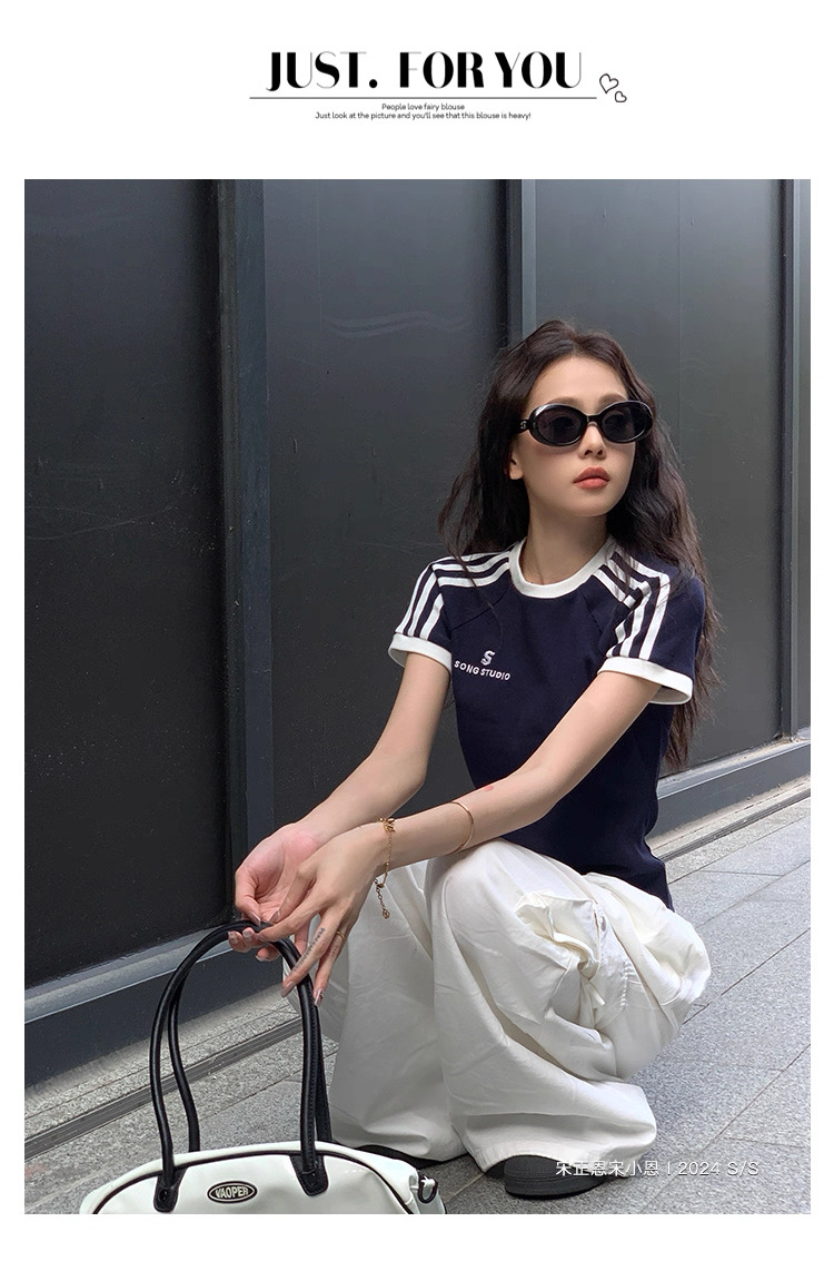 S studio tee เสื้อยืดแขนสั้นกุ้นขอบ