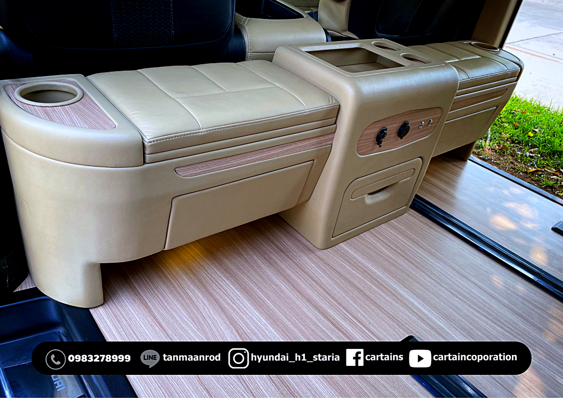 HYUNDAI Staria Premium คุณแบงค์ สุโขทัย [ทั้งคัน เบาะ vip + ปูพื้น + หลังคา + แดมป์ + จอเพดาน + เปลี่ยนสีถายใน] -0004