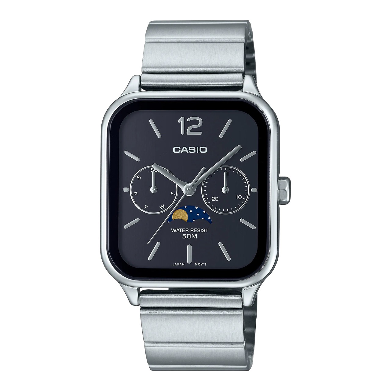 CASIO รุ่น MTP-M305D-1AVDF สายสแตนเลสสีเงิน สินค้าใหม่ ของเเท้ รับประกันศูนย์ CMG 1 ปี